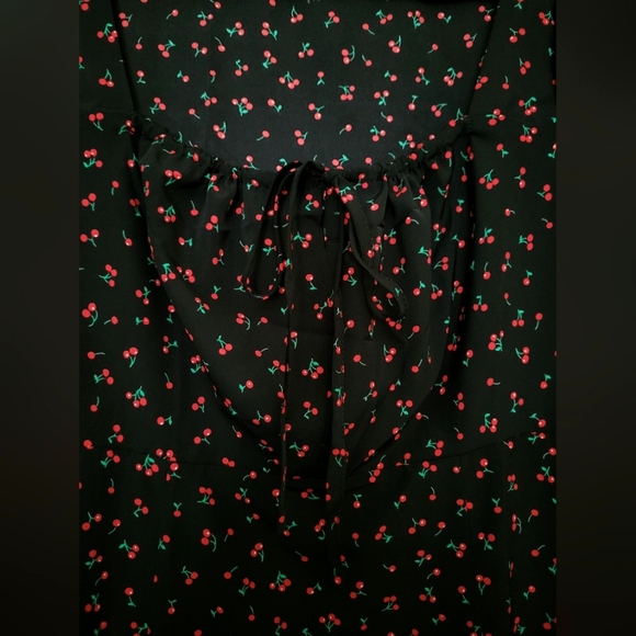 Retro Cherry Printed Midi Dress - Picture 2 of 5